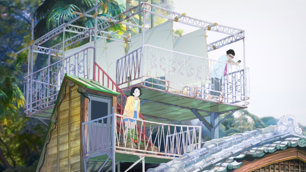 《花綠青綻放之時》劇照:敬太郎與薰在煙火工坊