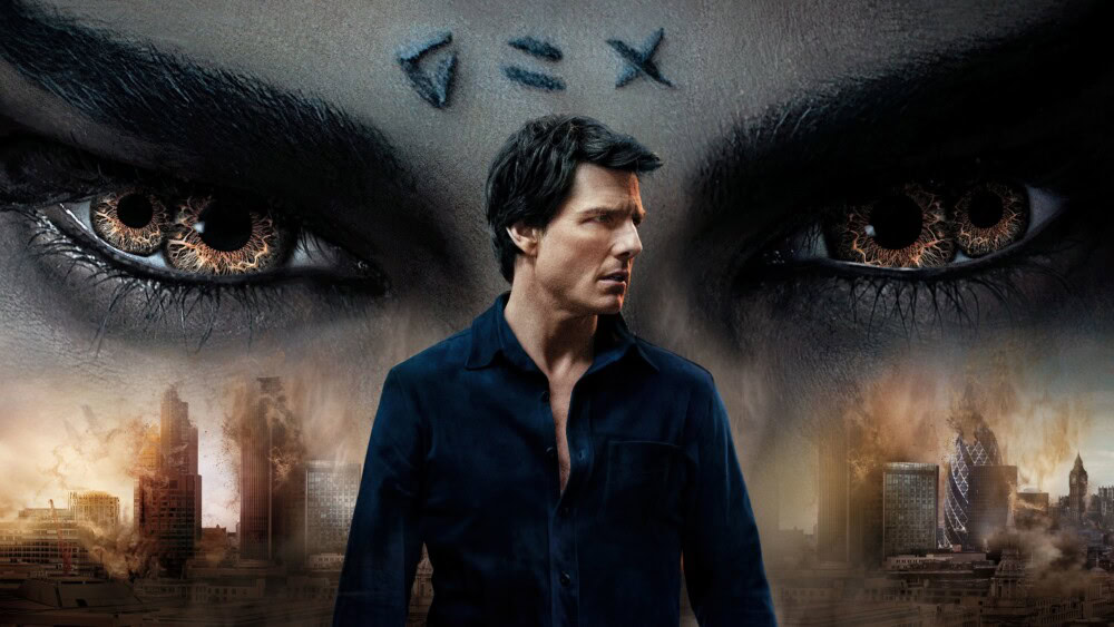 2017 Tom Cruise《盜墓迷城／神鬼傳奇》Dark Universe keyart：Cruise 與 Ahmanet 巨眼、倫敦城被毀畫面