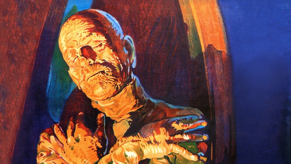 1932《盜墓迷城》Boris Karloff 飾埃及法老祭司 Imhotep 的彩繪海報