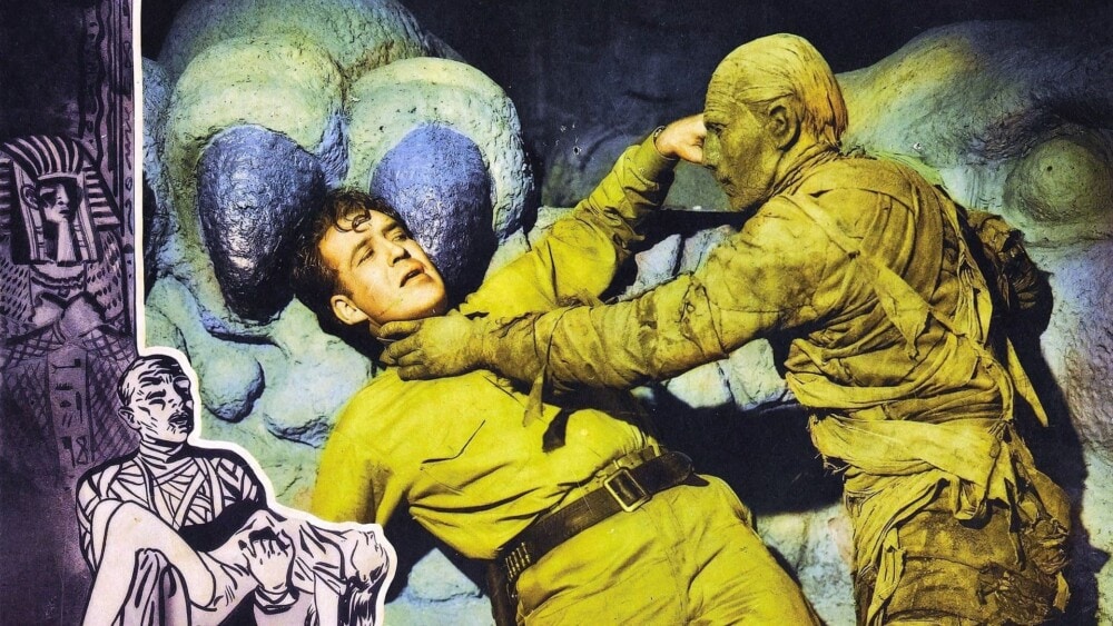 1940-1944 環球 Kharis 4 部曲：Lon Chaney Jr. 飾木乃伊攻擊探險家畫面